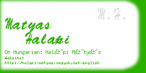 matyas halapi business card